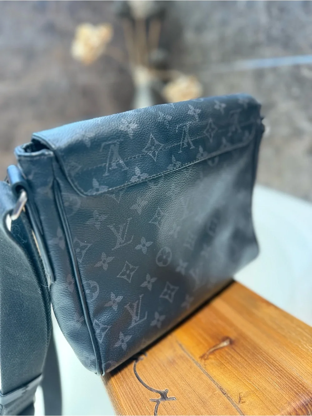 Louis Vuitton District PM Eclipse Monogram Messenger Crossbody Bag Black Grey LV